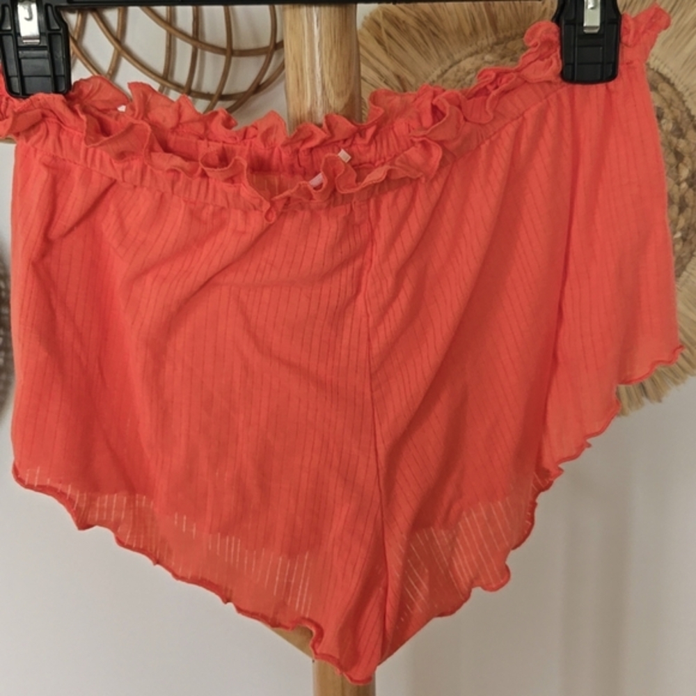 Anthropologie‎ Lettuce Hem Shorts Women's Coral - Picture 3 of 4